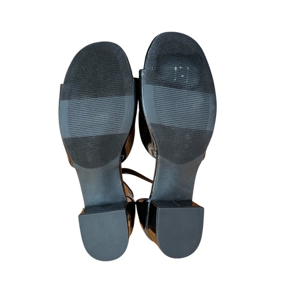 DV Dolce Vita Pearl Bow Black Patent Ankle-Strap Block Heeled Sandal - Size 5 - Picture 6 of 6